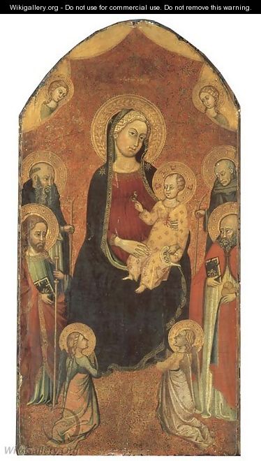 The Madonna and Child Enthroned, flanked by Saints and Angels - Tuscan School