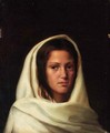 Portrait of a Maiden in a white Shawl - Vasili Maksimovich Maksimov