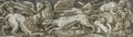 A frieze with dragons, dogs, a lion, a boar and a stag fighting - Veronese School