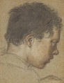 The head of a boy in profile looking down to the right - Venetian School