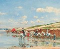 Arabs at the river's edge - Victor Pierre Huguet