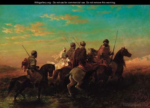 Arab horsemen - Victor Pierre Huguet