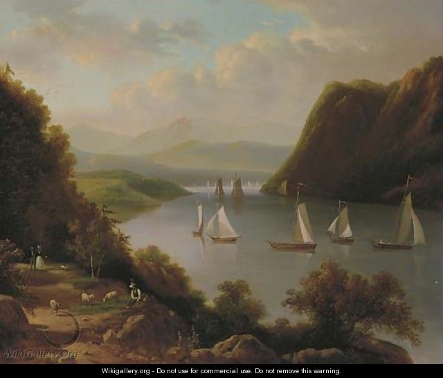 Sailboats on the River - Victor DeGrailly