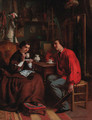 Tea time in the artist's studio - Victor De Bornschlegel