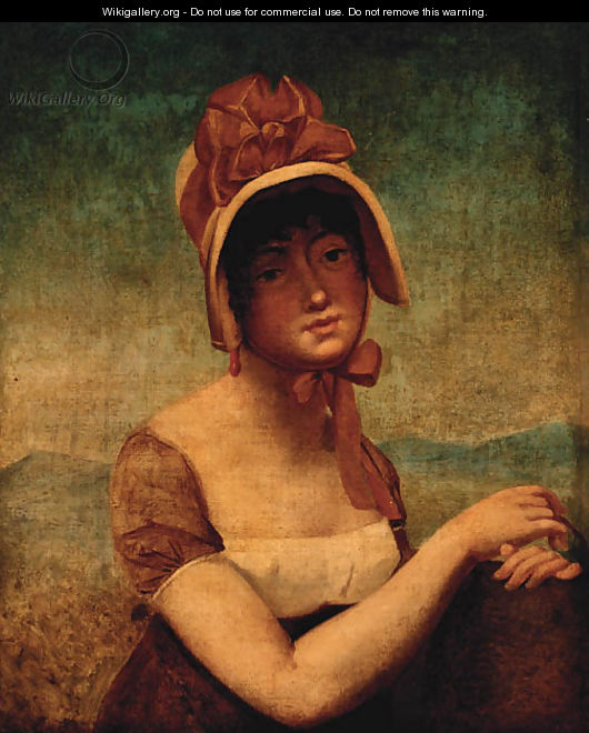 Portrait Of A Young Lady, Bust-Length, Wearing A Bonnet - Victorie Vaudreuil