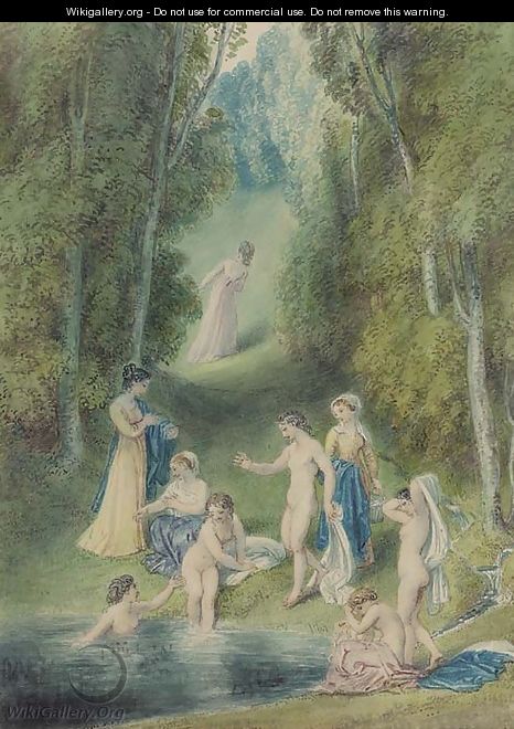 Girls bathing in a forest glade - Thomas Stothard