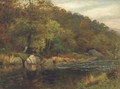 A wooded river landscape - Thomas Spinks