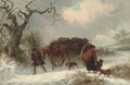 A carrier with passengers parting in a winter landscape - Thomas Smythe