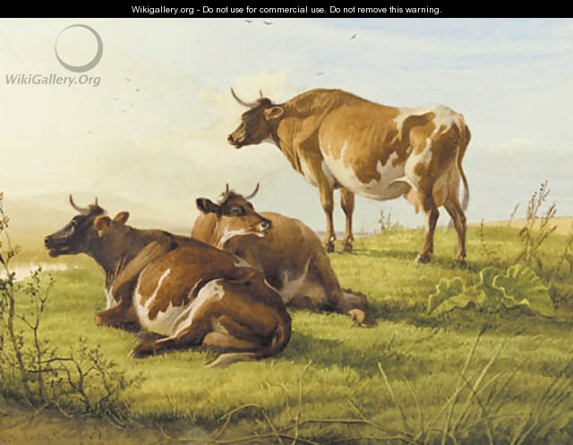 Cattle resting in a meadow - Thomas Sidney Cooper