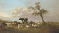 Cattle and sheep in an extensive landscape - Thomas Sidney Cooper