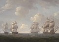 His Majesty's Ships Santa Margarita and Unicorn engaging two French frigates west of the Scilly Isles, 8th June, 1796 - Thomas Whitcombe