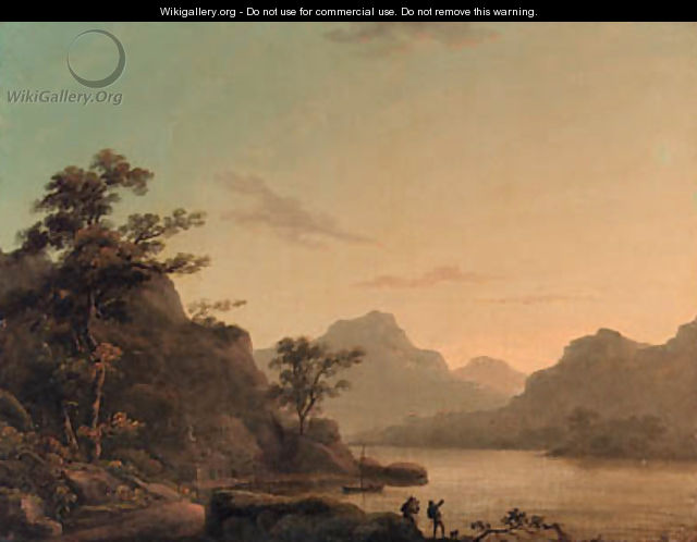 Ullswater from Gowbarrow Park, with a figure sketching in the foreground - Thomas Walmsley