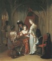 Elegant company playing tric-trac around a table in an interior - Thomas van der Wilt