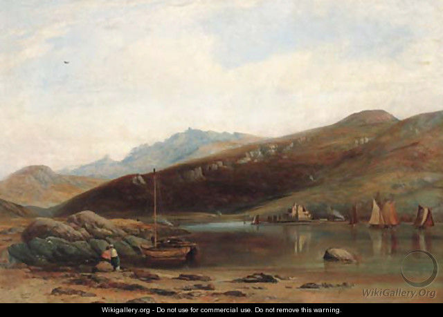 Figures on the shore of Loch Ranza, the Isle of Arran - Thomas Williams