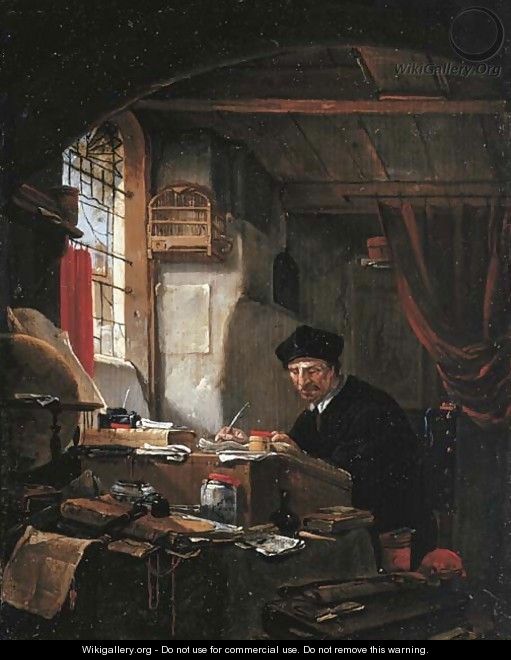 An alchemist in his study - Thomas Wijck