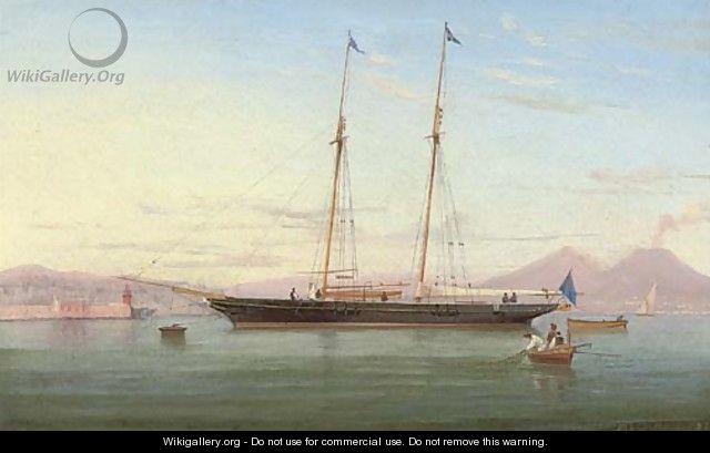 A British racing schooner lying off Naples - de Simone Tommaso