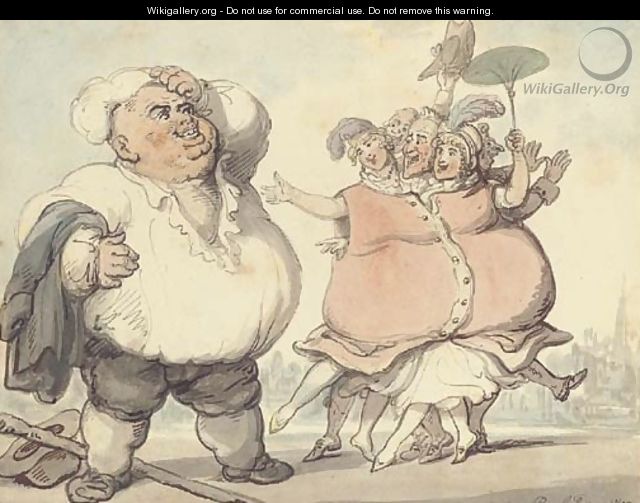 French People astonished at our improvements in the Breed of Fat Cattle - Thomas Rowlandson
