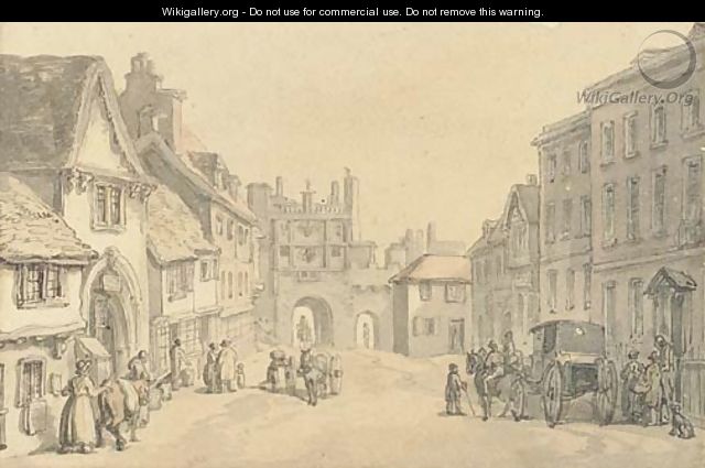 High street in a country town - Thomas Rowlandson