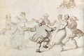 Figures dancing with musicians looking on - Thomas Rowlandson