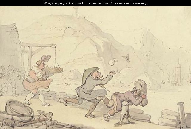 Dr Syntax on a blustery day - Thomas Rowlandson