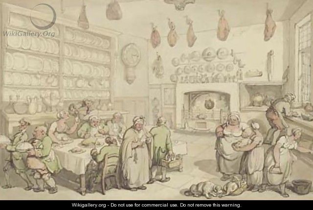 Dinner in the Kitchens - Thomas Rowlandson
