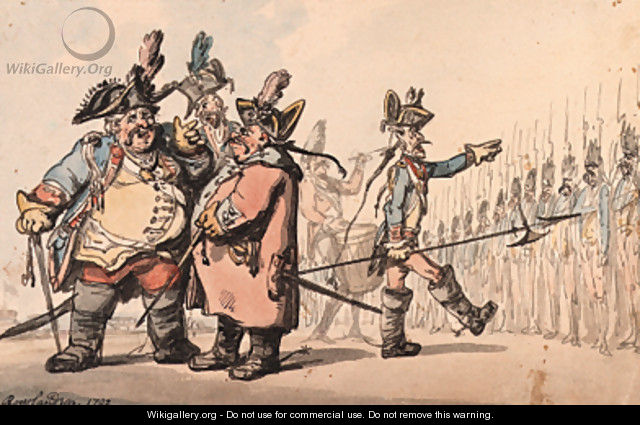 Austrian troops on a field day in the Netherlands - Thomas Rowlandson