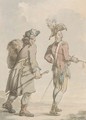 An infantry officer with his soldier-servant - Thomas Rowlandson