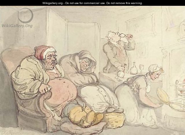 Almost Bed Time & the Butler clearing the Table - Thomas Rowlandson