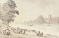 The bridge at Kingston from Hampton Wick side, London - Thomas Rowlandson