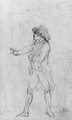 Study of a gentleman, with his arm in a sling, possibly the artist in his studio - Thomas Rowlandson