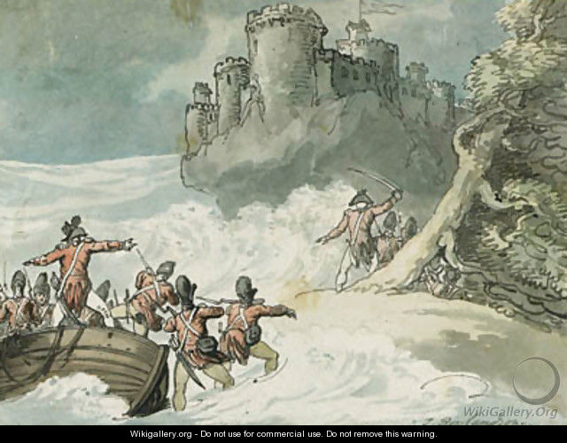Soldiers storming a castle - Thomas Rowlandson