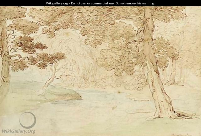 Landscape study with figures resting beneath a tree - Thomas Rowlandson