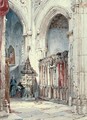 Eccleciastical figures in a cathedral interior - Thomas Scandrett