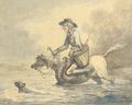 The quack crossing a river - Thomas Rowlandson