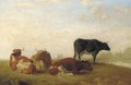 Cattle in a watermeadow - Thomas George Cooper