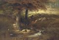 Landscape with sheep by a stream - Thomas George Cooper