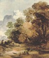 Wooded landscape with a herdsman driving cattle towards a pool - Thomas Gainsborough