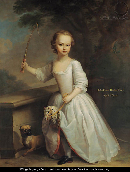 Portrait of John Fytch Barker, later 7th Bt., aged three - Thomas Hudson