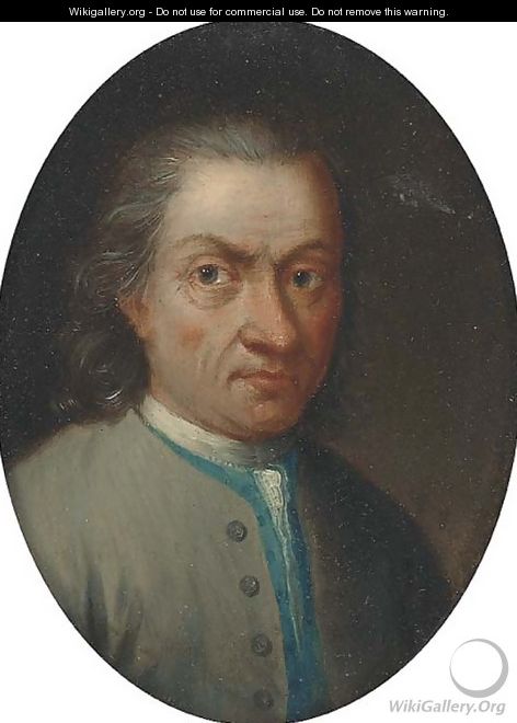 Portrait of a gentleman, small quarter-length, in a grey jacket - Thomas Hudson