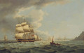 A thirty-eight gun frigate and other men-o'war leaving Torbay - Thomas Luny