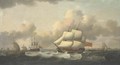 A Royal Navy frigate and other shipping off Harwich - Thomas Luny