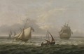 A Royal Naval cutter running ahead of a frigate in a stiff breeze off Sheerness - Thomas Luny