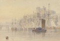 Trading vessels moored at the quayside, Newcastle-upon-Tyne - Thomas Miles Richardson