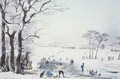View of Buckingham House and St James Park in the Winter - John Burnet