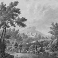 Peasants and herdsmen in an Italianate landscape - Zacharie-Felix Doumet
