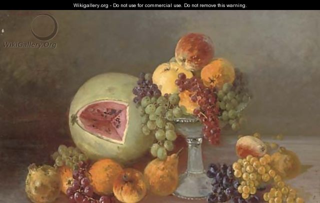 A melon, oranges, pears, grapes and pomegranates - Iulii Iul