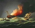 The East Indiaman Kent on Fire in the Bay of Biscay - Thomas Buttersworth