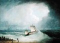 A Deal Lugger Going off to a Storm bound Ship in the Downs, South Foreland - Thomas Buttersworth
