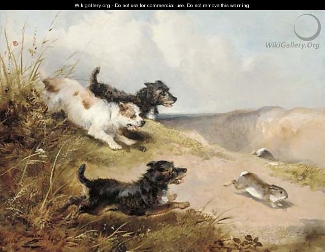 Terriers rabbiting - William Morris