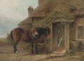 A pony before a cottage - William W. Gosling